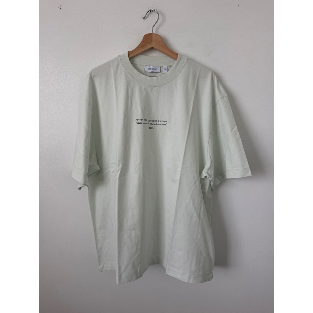 Off-White Statement Short Sleeve Skate Tee – Blue/Green Wash – Men's Large – NWT - Picture 2 of 7